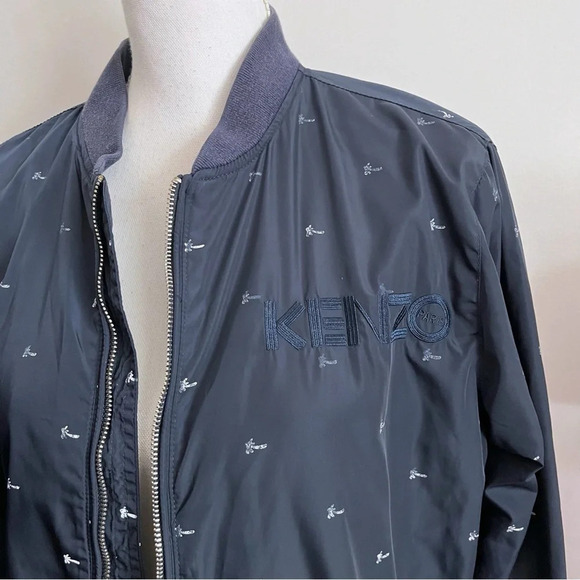 Kenzo Paris • Navy Blue Palm Tree Bomber Jacket - Picture 4 of 6